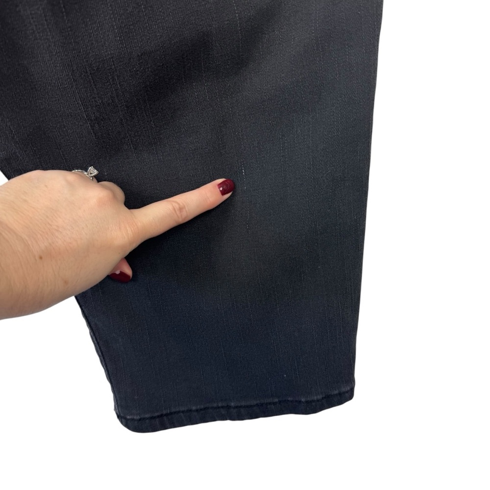 ELOQUII Washed Black Straight Jeans Stretch‎ Distressed Busted Knee Plus Size 24 - Picture 8 of 15